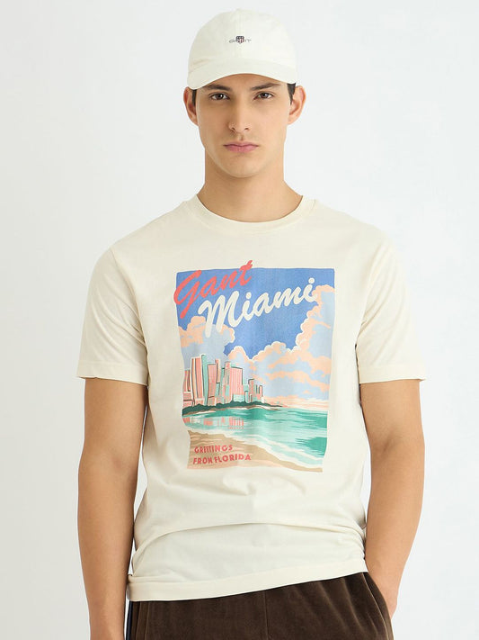 GANT Graphic Printed Round Neck Pure Cotton T-shirt