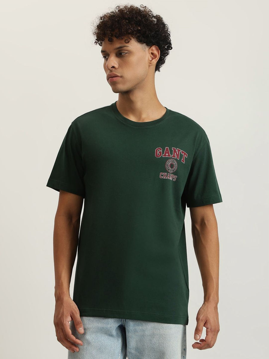 GANT Men Solid Round Neck T-Shirt