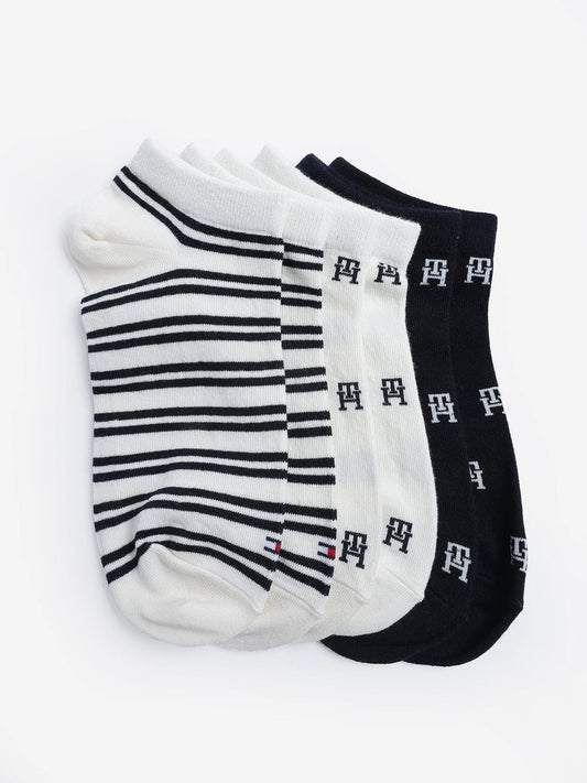 Tommy Hilfiger Women 3-Pcs Striped Ankle-Length Socks