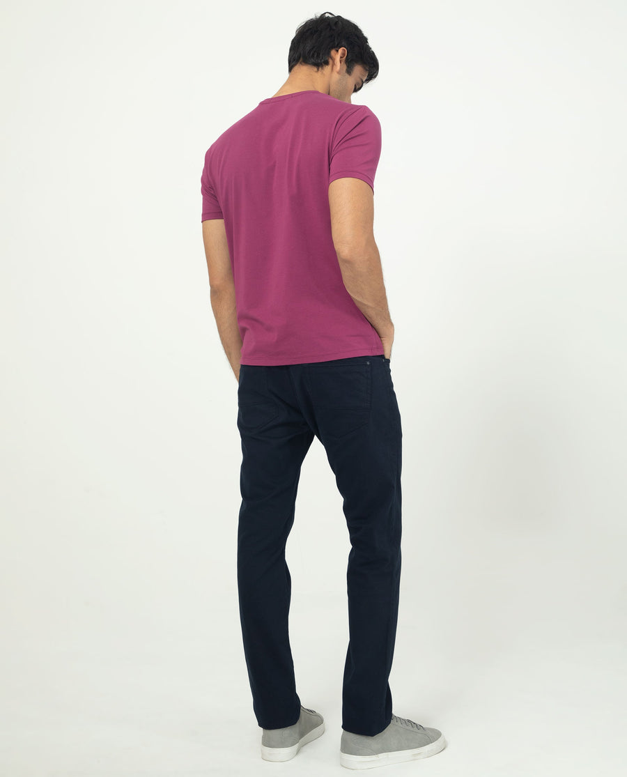 Rare Rabbit Men's Rabbit-5 Pink Cotton Plain Regular Fit Half Sleeve Crew Neck T-Shirt
