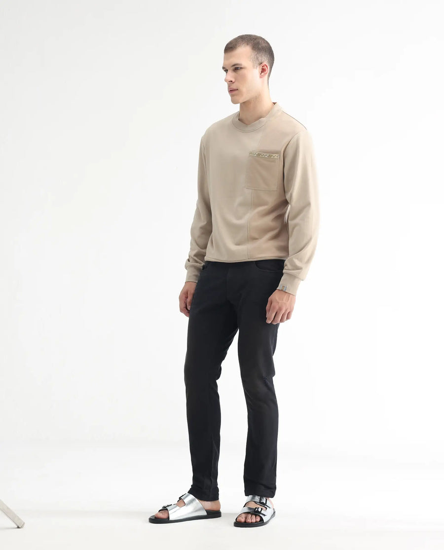 Rare Rabbit Men's Ray Black Cotton Plain Hawk Slim Fit Jeans