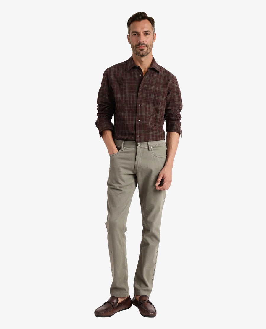 Rare Rabbit Men's Revers Brown Cotton Checked Print Regular Fit Full Sleeve Collared Shirt
