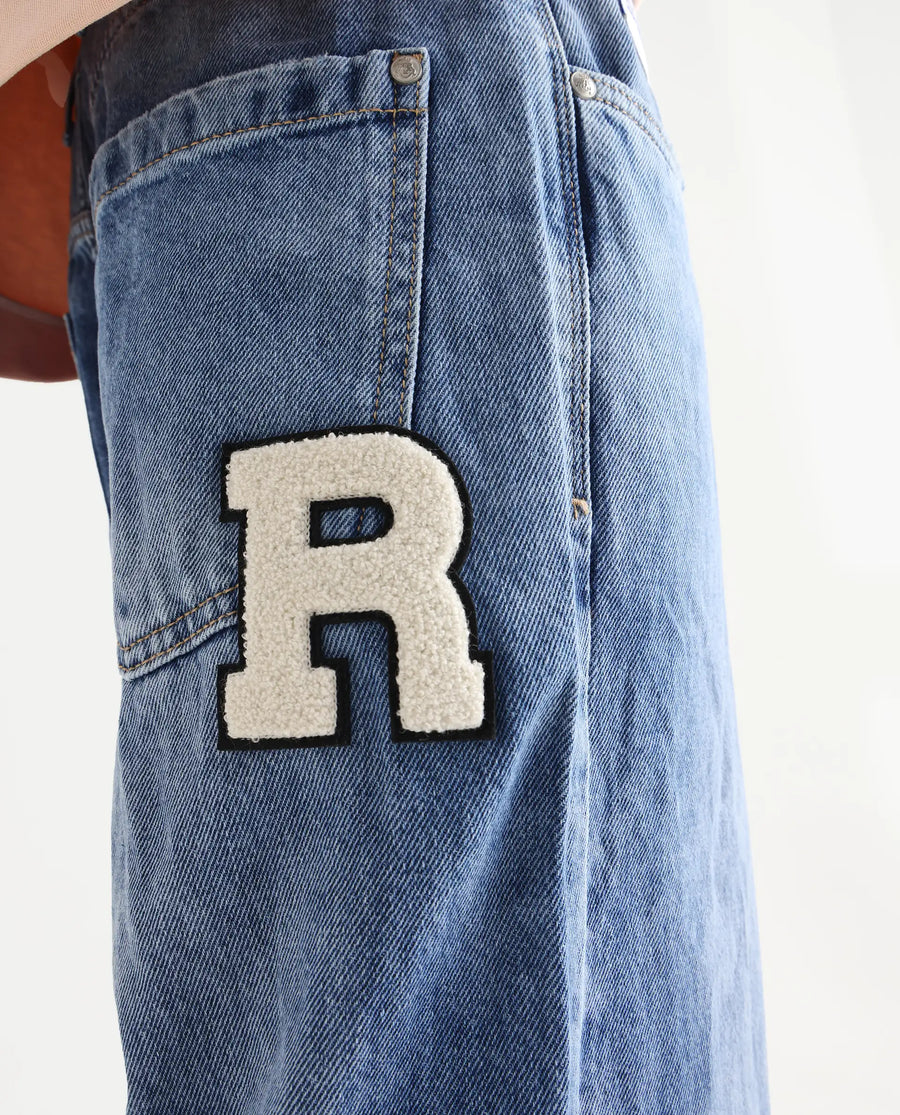 Rare Rabbit Men's Riffin Light Blue Cotton Plain Baggy Fit Jeans