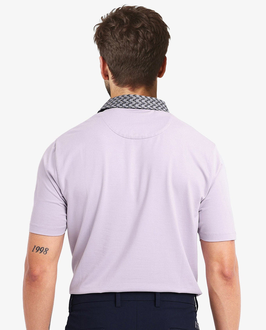 Rare Rabbit Men's Ringer-2 Dusky Purple Cotton Plain Regular Fit Half Sleeve Polo