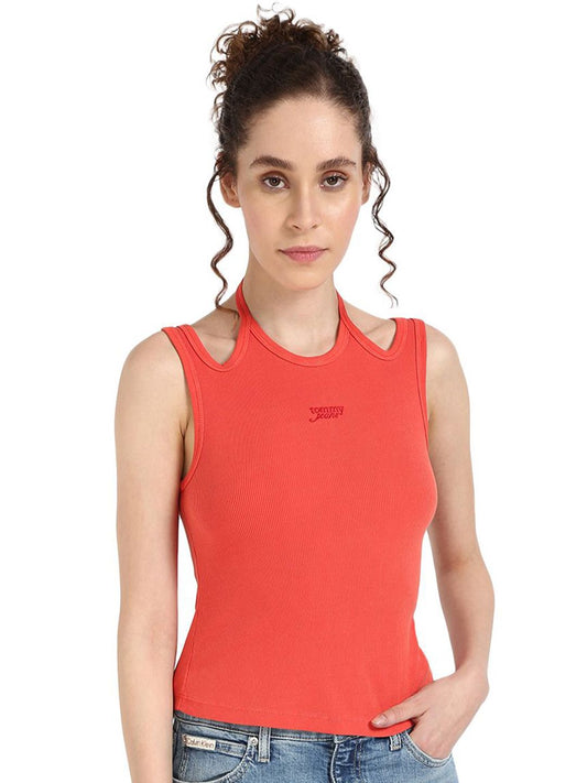 Tommy Hilfiger Tie-Up Neck Cotton Top
