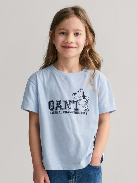 GANT Boys Typography Printed Round Neck Cotton Relaxed Fit T-shirt