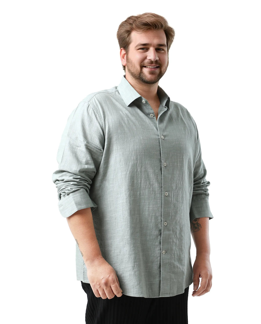Rare Rabbit Men's Sluz Big Sage Cotton Fabric Full Sleeves Collared Neck Button Closure Checks Shirt