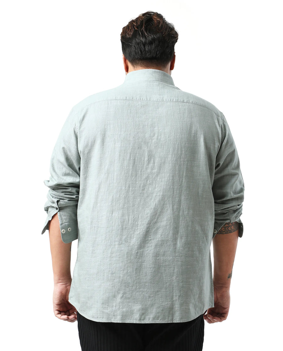 Rare Rabbit Men's Sluz Big Sage Cotton Fabric Full Sleeves Collared Neck Button Closure Checks Shirt