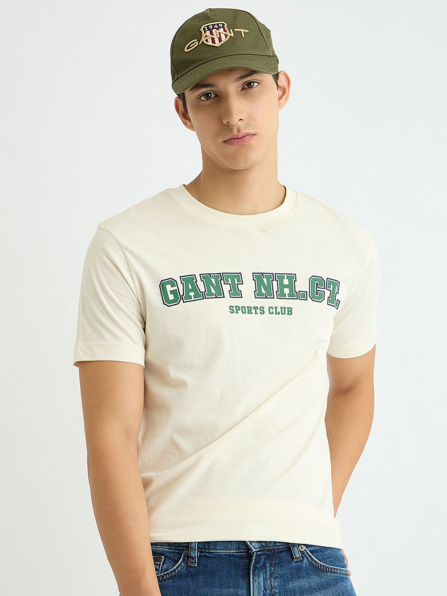 GANT Typography Printed Round Neck Organic Cotton T-shirt