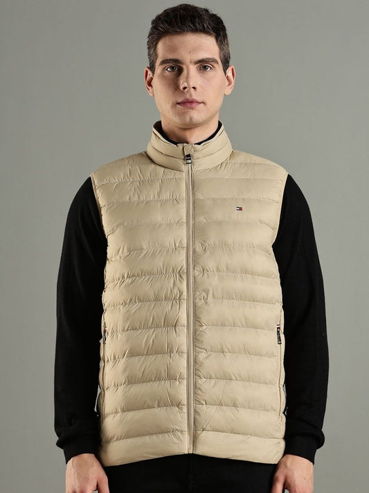 Tommy Hilfiger Men Mock Collar Solid Casual Gilet