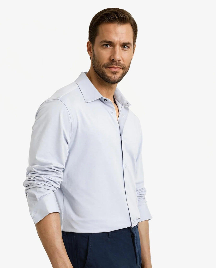 Rare Rabbit Men's Cotton Blend Plain Regular Fit Full Sleeve Collared Shirt