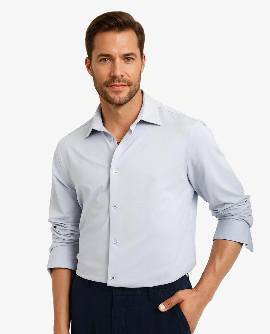 Rare Rabbit Men's Cotton Blend Plain Regular Fit Full Sleeve Collared Shirt