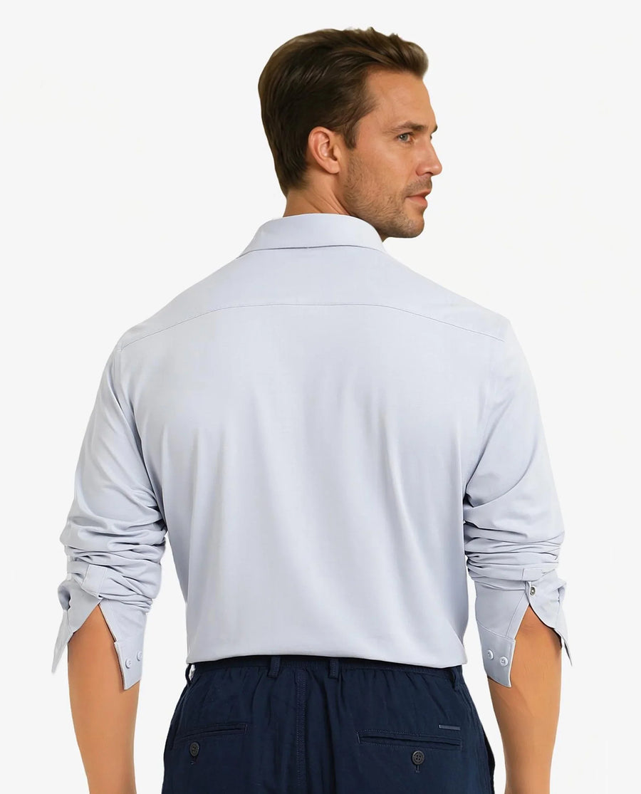Rare Rabbit Men's Cotton Blend Plain Regular Fit Full Sleeve Collared Shirt