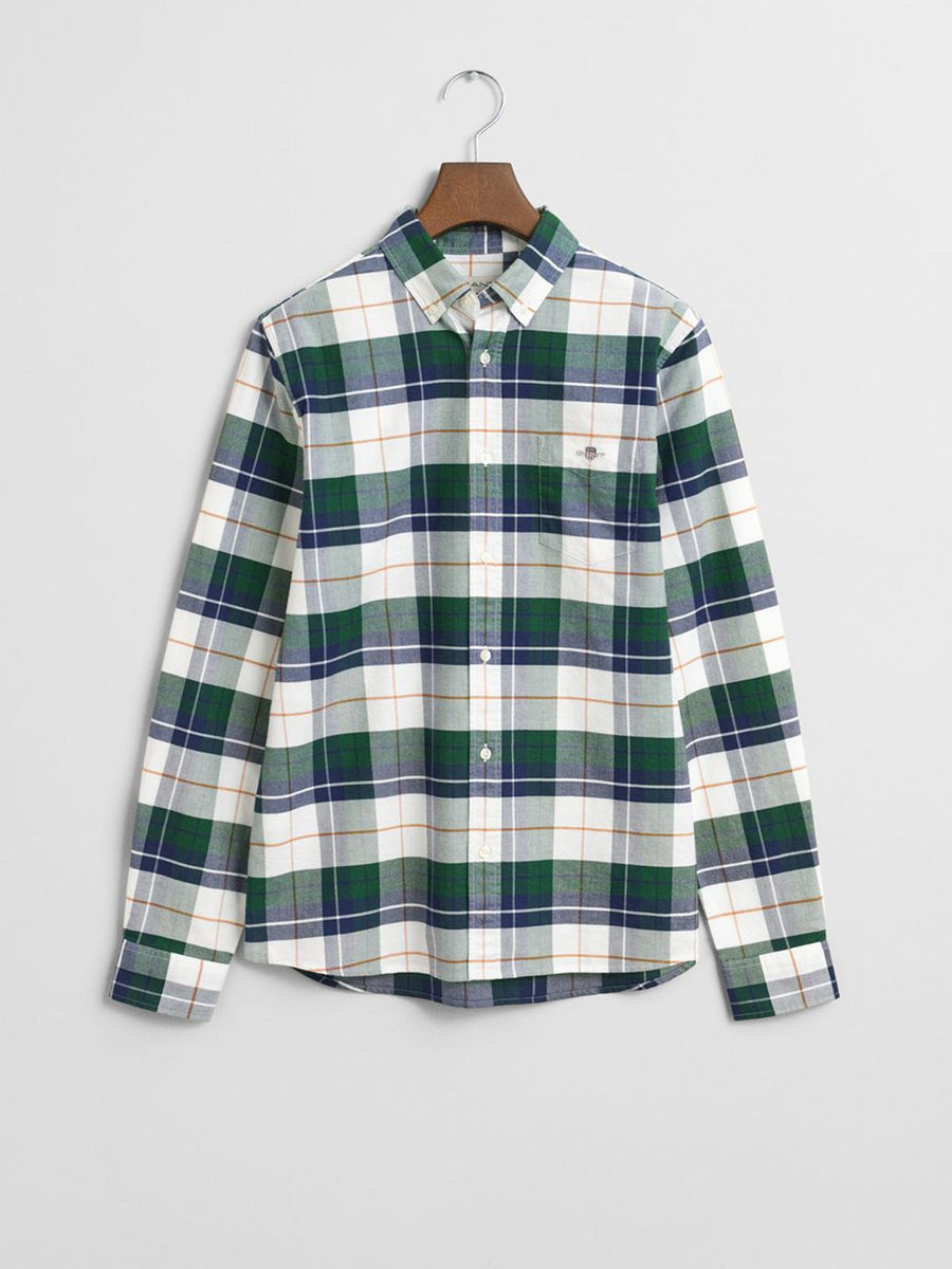GANT Boys Classic Fit Tartan Checks Button-Down Collar Cotton Casual Shirt