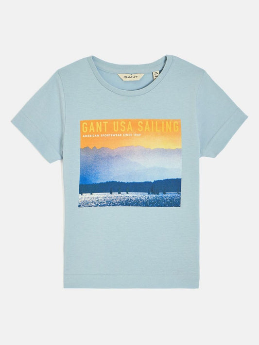 GANT Boys Graphic Printed Round Neck Cotton T-shirt