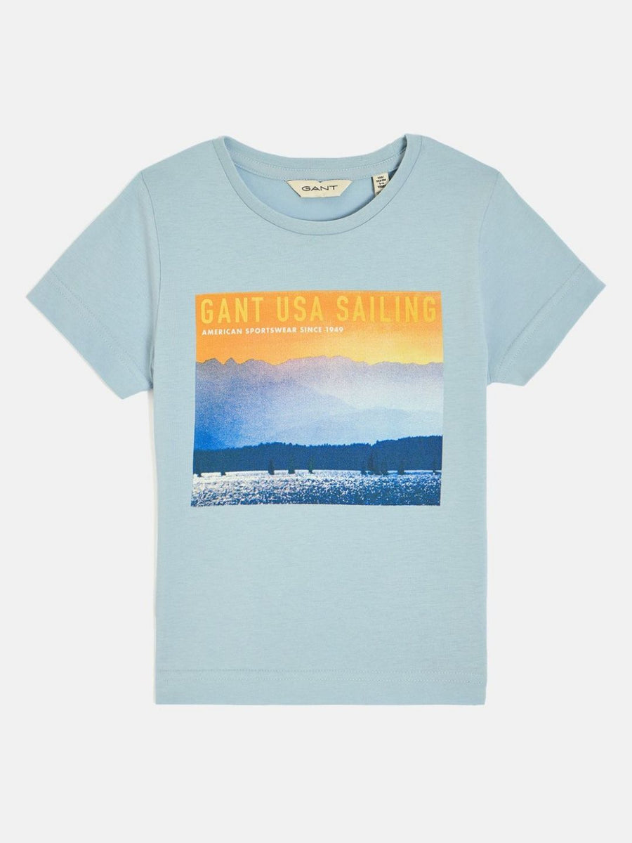 GANT Boys Graphic Printed Round Neck Cotton T-shirt