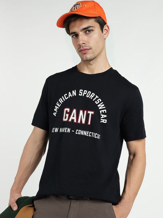 GANT Men Brand Logo Printed Regular Fit T-shirt