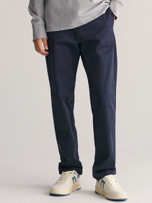 GANT Men Regular Fit Mid-Rise Flat-Front Cotton Chinos Trousers