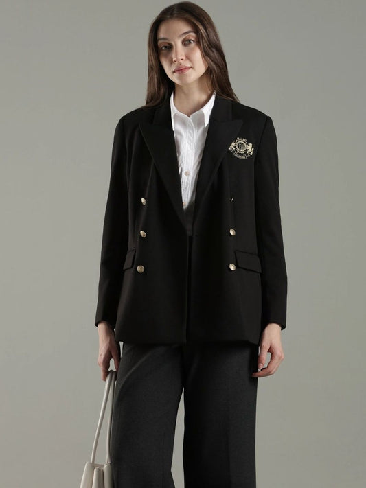 Tommy Hilfiger Peaked Lapel Double-Breasted Blazer
