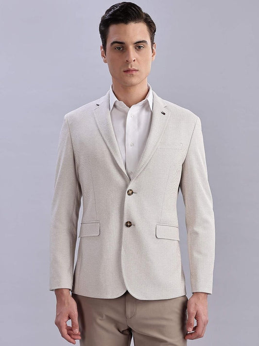 Tommy Hilfiger Self-Design Slim-Fit Notched Lapel Collar Single Breasted Formal Blazer