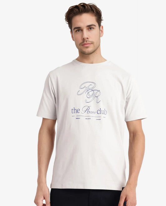 Rare Rabbit Men's Vin Dusky Grey Cotton Printed Regular Fit Half Sleeve Crew Neck T-Shirt