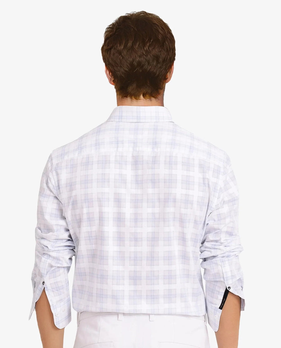 Rare Rabbit Men's Vory White Cotton Checked Print Regular Fit Full Sleeve Collared Shirt