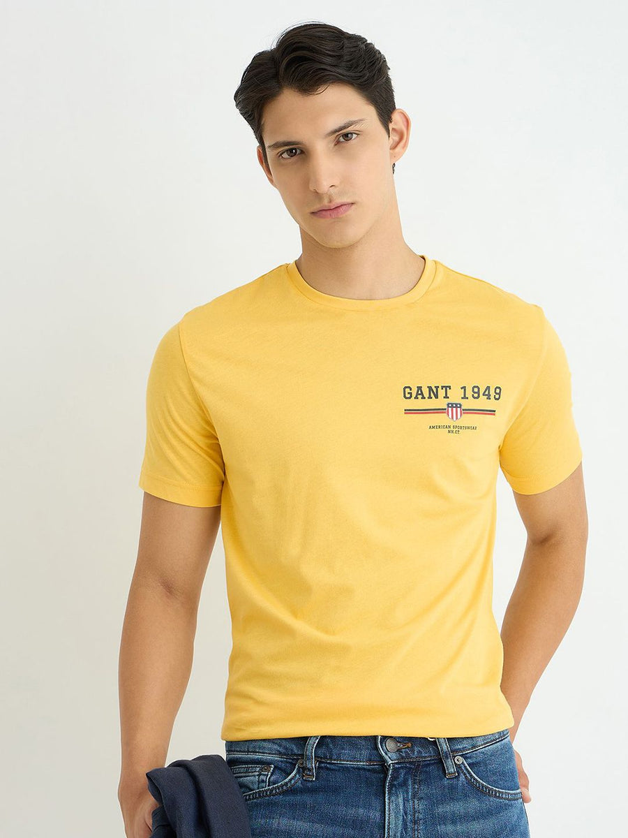GANT Typography Printed Round Neck Pure Cotton T-shirt