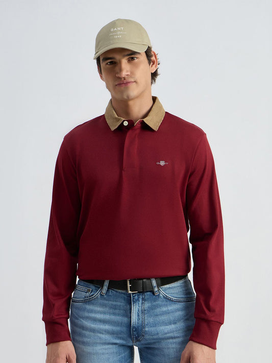 GANT Men Solid Polo Collar Pure Cotton T-shirt