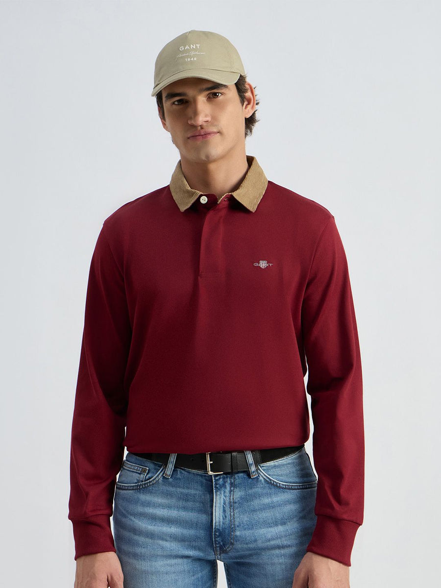 GANT Men Solid Polo Collar Pure Cotton T-shirt