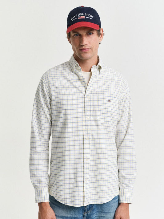 GANT Men Button-Down Classic Oxford Check Cotton Casual Shirt