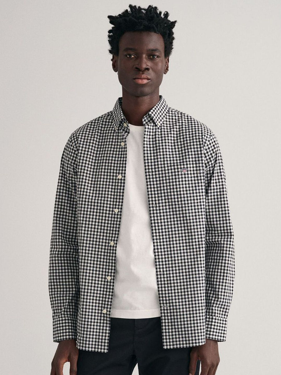 GANT Men Gingham Checked Button-Down Collar Cotton Casual Shirt