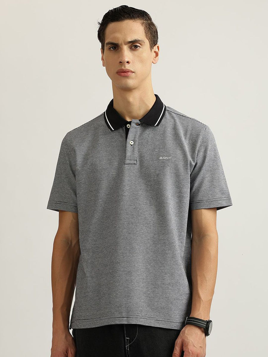 GANT Men Solid Polo Collar Cotton T-Shirt