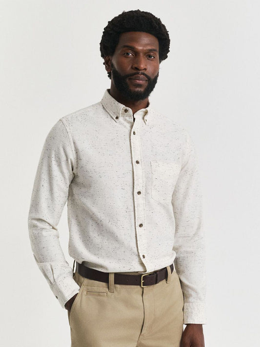 GANT Men Classic Fit Textured Button-Down Collar Casual Shirt