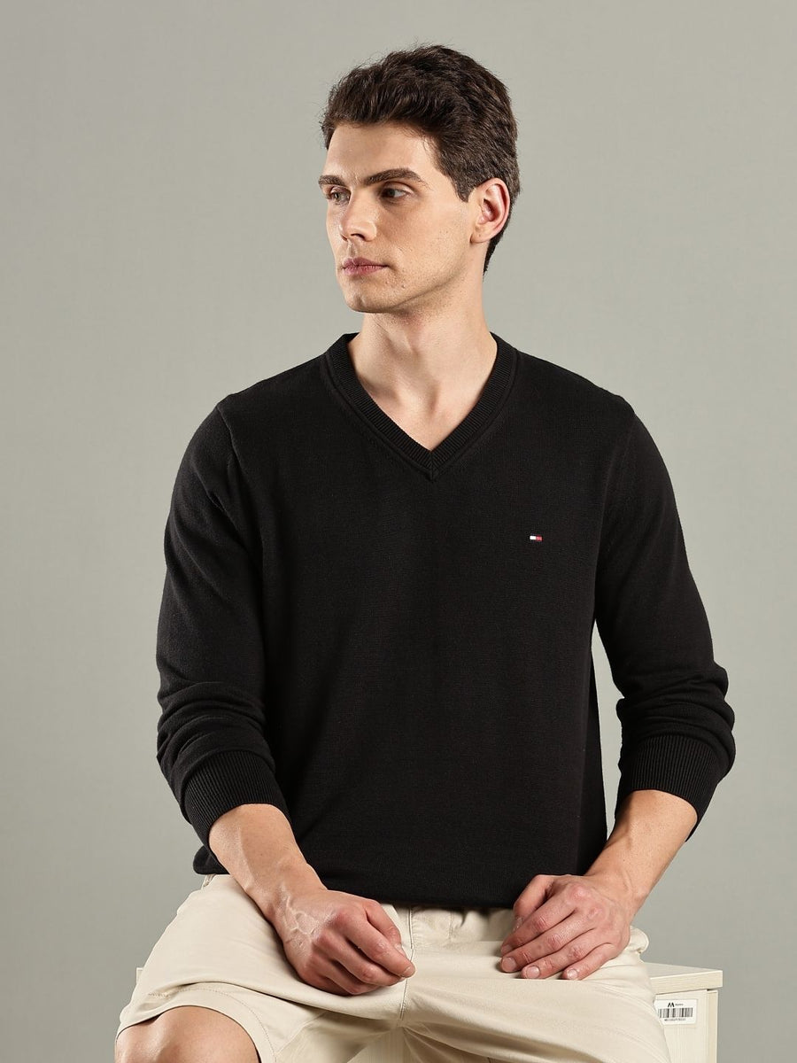 Tommy Hilfiger Men Solid V-Neck Pullover