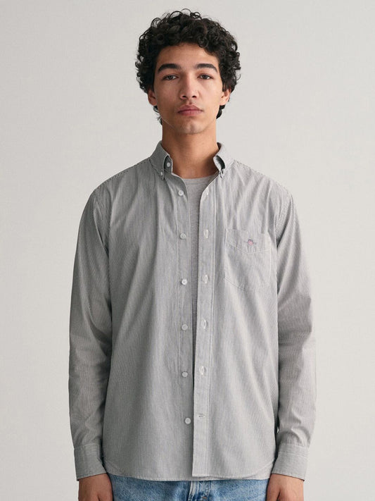 GANT Men Vertical Striped Button-Down Collar Cotton Casual Shirt