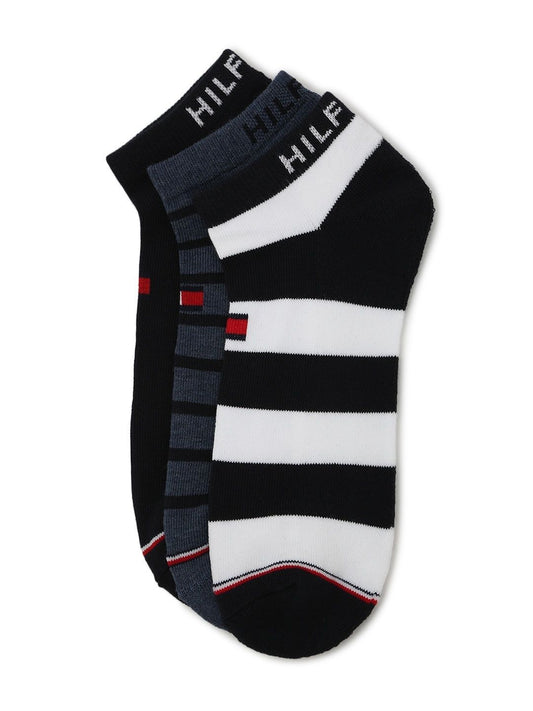 Tommy Hilfiger Men Pack Of 3 Striped Ankle Length Socks
