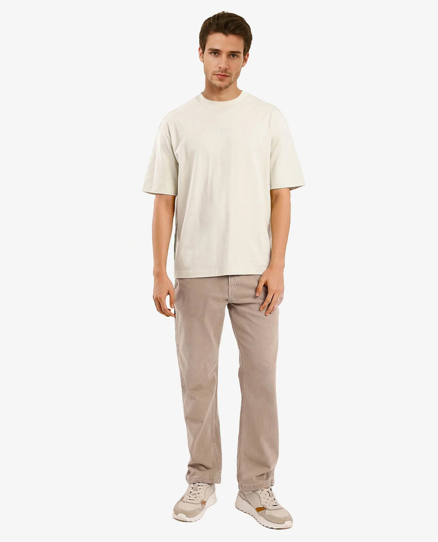 Rare Rabbit Men's Yoko Pastel Green Cotton Graphic Print Oversized Fit Half Sleeve Crew Neck T-Shirt