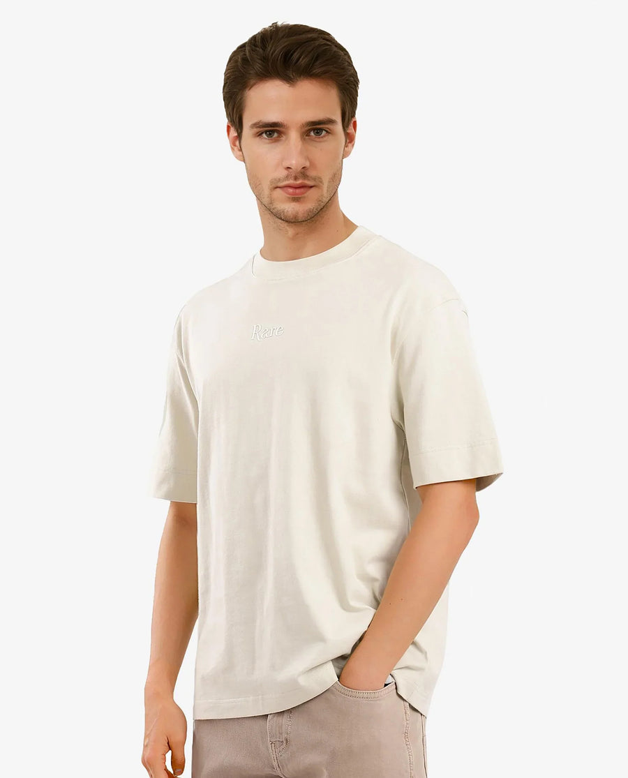 Rare Rabbit Men's Yoko Pastel Green Cotton Graphic Print Oversized Fit Half Sleeve Crew Neck T-Shirt
