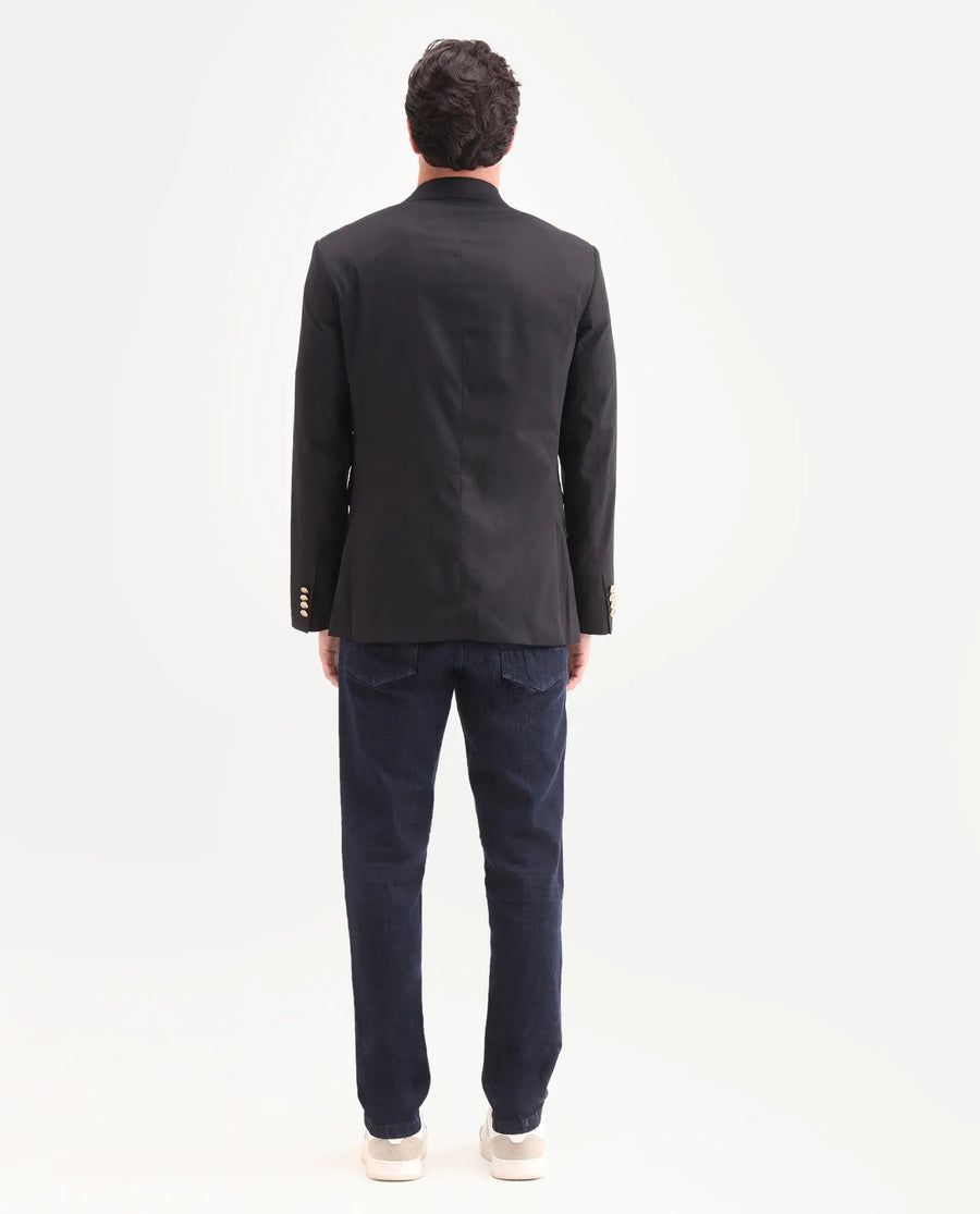 Rare Rabbit Men's Yukto K Dark Navy Cotton Blend Fabric Shank And Zipper Kurt Carrot Plain Jeans