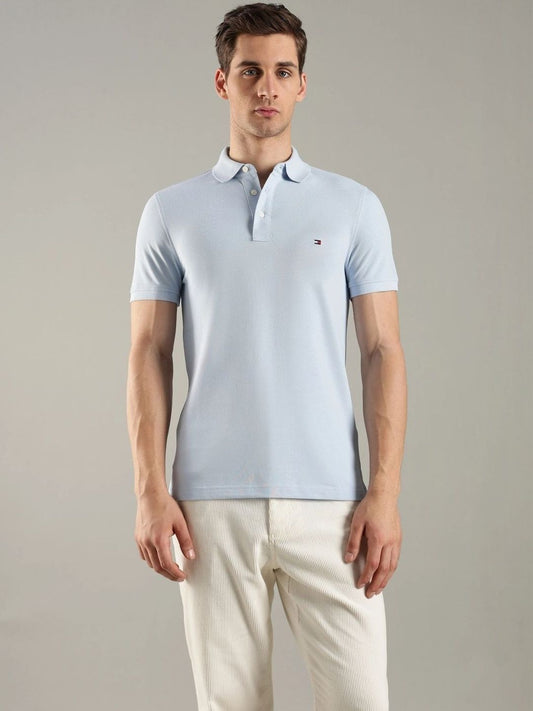 Tommy Hilfiger Men Brand Logo Polo Collar Slim Fit T-shirt