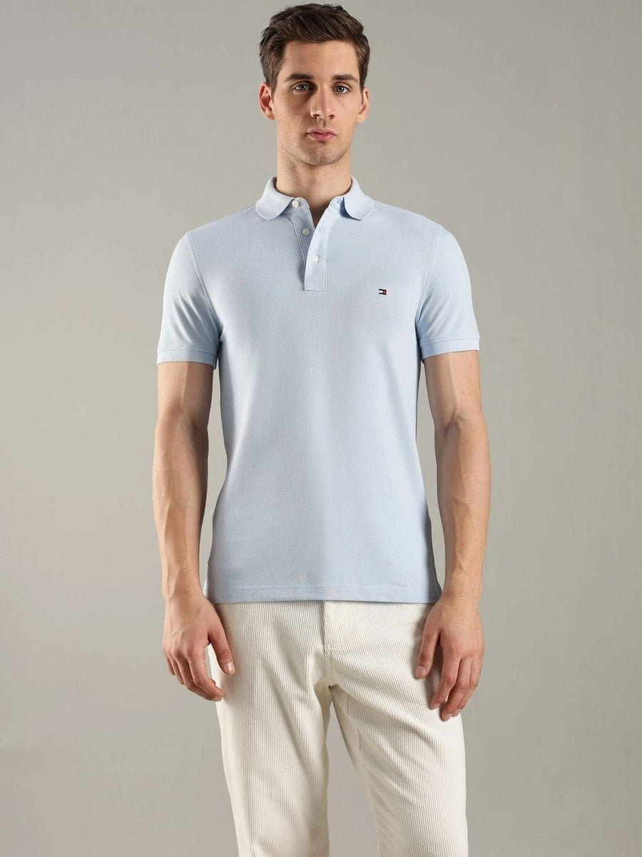 Tommy Hilfiger Men Brand Logo Polo Collar Slim Fit T-shirt