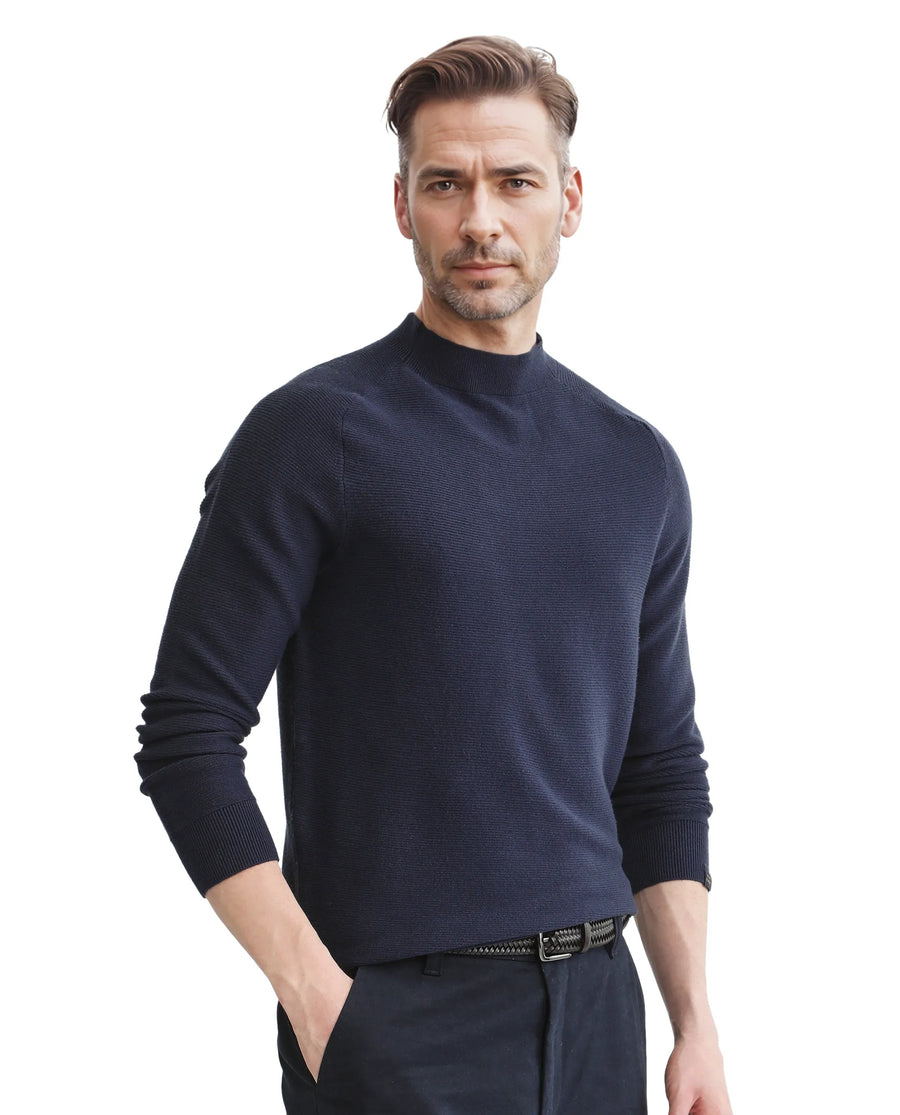 Rare Rabbit Men's Viscose Blend Plain Regular Fit Full Sleeve High Neck Sweater