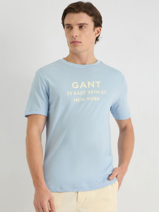 GANT Men Typography Printed Round Neck Cotton T-shirt