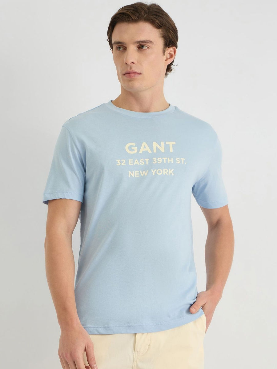 GANT Men Typography Printed Round Neck Cotton T-shirt